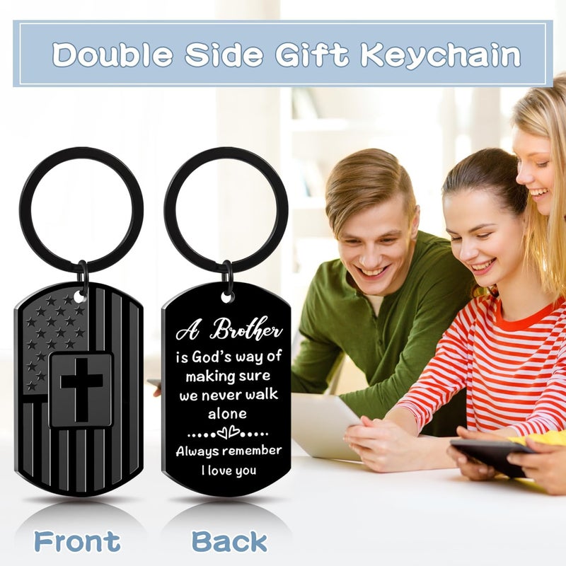 Keniot Gifts for Brother from Sister, Brother Birthday gifts, Remember I Love You Gift Keychain for Birthday Christmas Graduation - Image 2